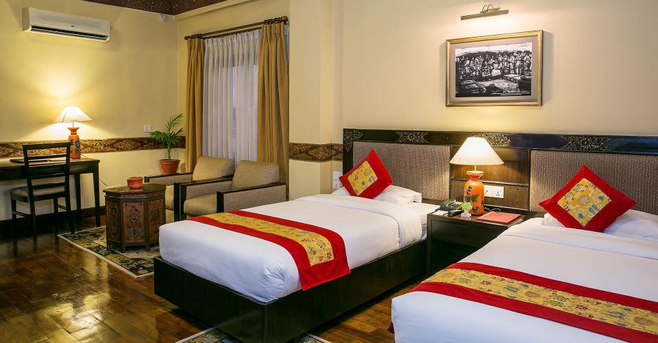 Zweibettschlafzimmer, Hotel Tibet International, Kathmandu, Nepal Rundreise