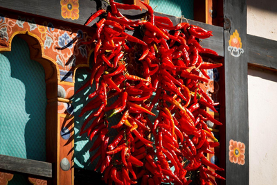 Gewürze, Chili, Bhutan Rundreise