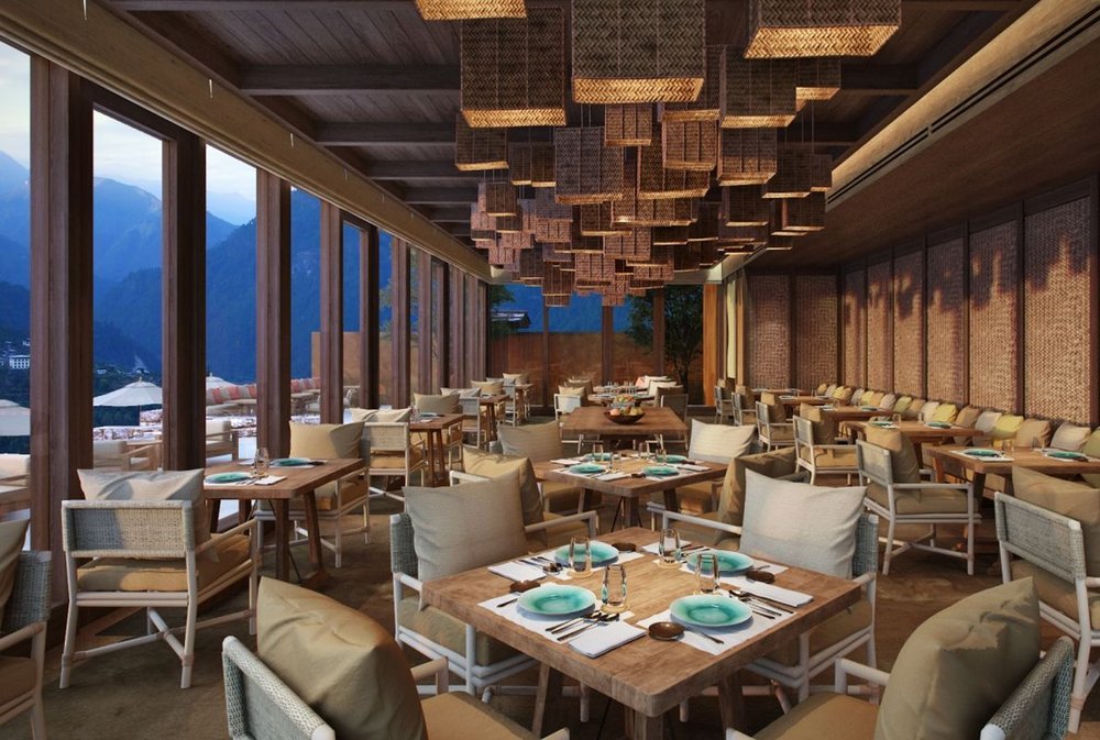 Restaurant, Six Senses Punakha Lodge, Bhutan Luxusreisen
