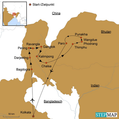 Kombinationsreise Indien und Bhutan, Reiseverlauf, Sikkim und Bhutan Reise, Im Herzen des Himalayas