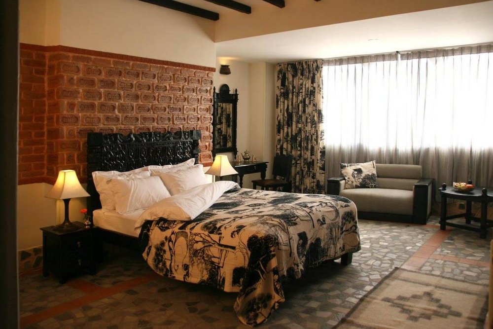 Deluxe Schlafzimmer, Hotel Heritage Bhaktapur, Nepal Rundreise