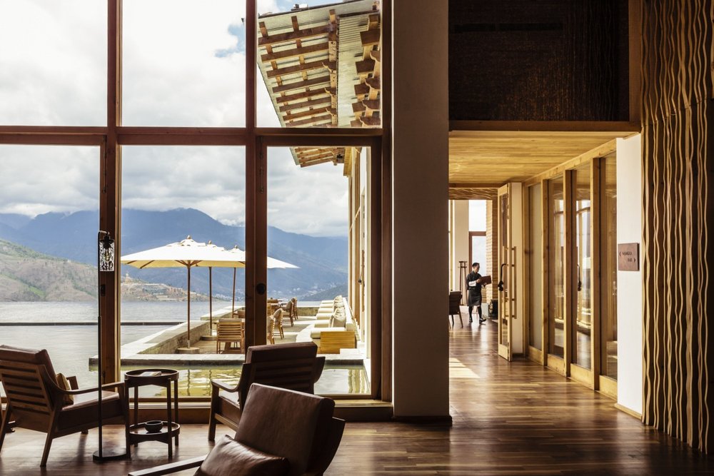Lobby, Six Senses Thimphu Lodge, Bhutan Luxusreise
