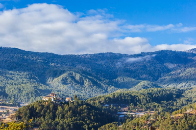 Blick ins Bhumtang-Tal, Bhutan Reise