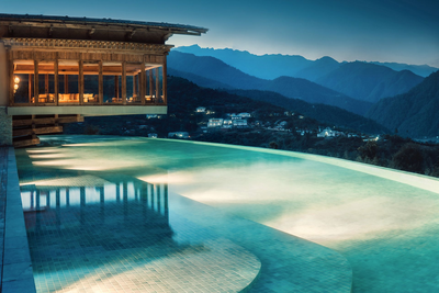 Pool, Six Senses Punakha, Bhutan Luxusreise