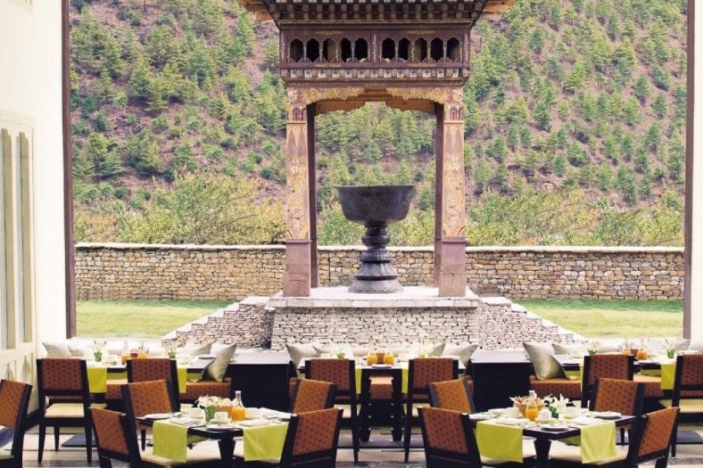 Luxusreise Bhutan, Speisesaal, Taj Tashi, Trimphu, Bhutan